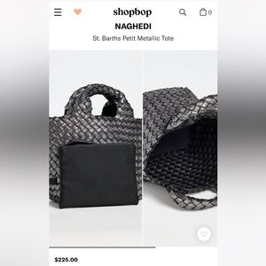 NWT Naghedi St. Barths Petit Metallic Tote - Titanium